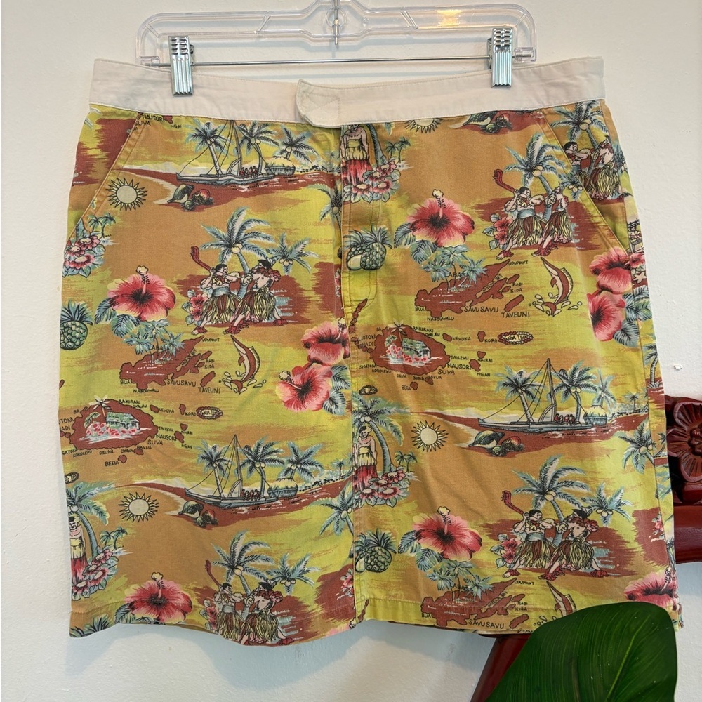 Women’s Vintage Old Navy Hawaiian Print Cotton Skirt